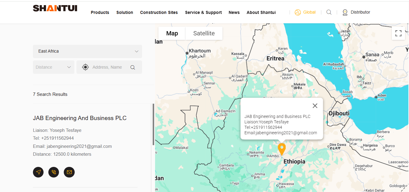 Shantui official distributor list